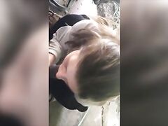 Cheating girlfriend sucking black cock