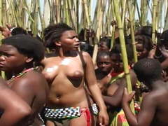 Hundreds of butt naked African women